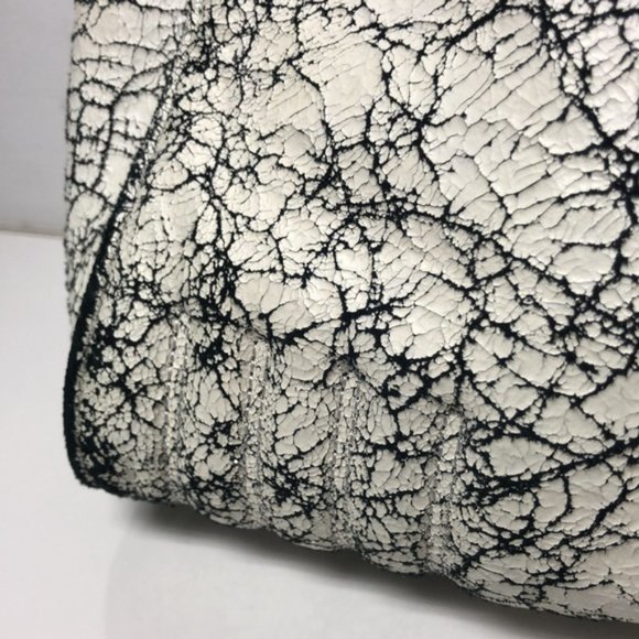 3.1 Phillip Lim Ryder Black and White Crackled Small Satchel - Picture 9 of 15